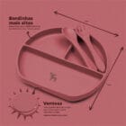Kit Introdução Alimentar Prato Silicone com Ventosa Marsala