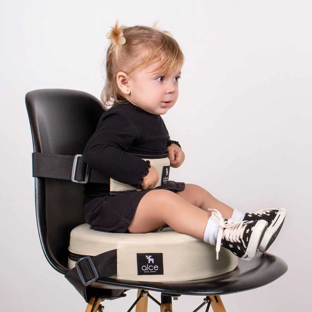 Assento de Alimentação Redondo e Cinto Nude