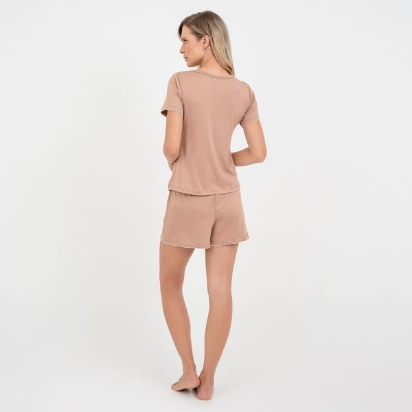 Pijama Curto  Maternidade Cappuccino - Imagem 4
