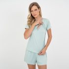 Pijama Curto  Maternidade Pistache