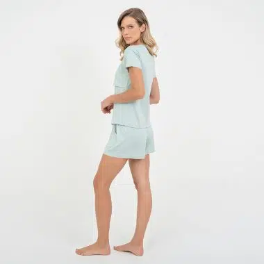 Pijama Curto  Maternidade Pistache