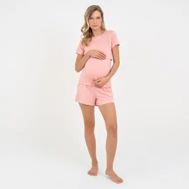 Pijama Curto  Maternidade Rose