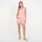 Pijama Curto Regata Coração  Rose