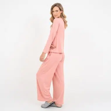 Pijama Longo Maternidade Rose