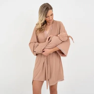 Kit Manta e Touca Nozinho para Bebê Cappuccino