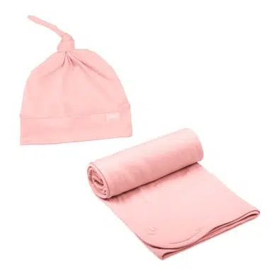 Kit Manta e Touca para Bebê – Toquinha Nozinho e Mantinha Dupla Face em Malha