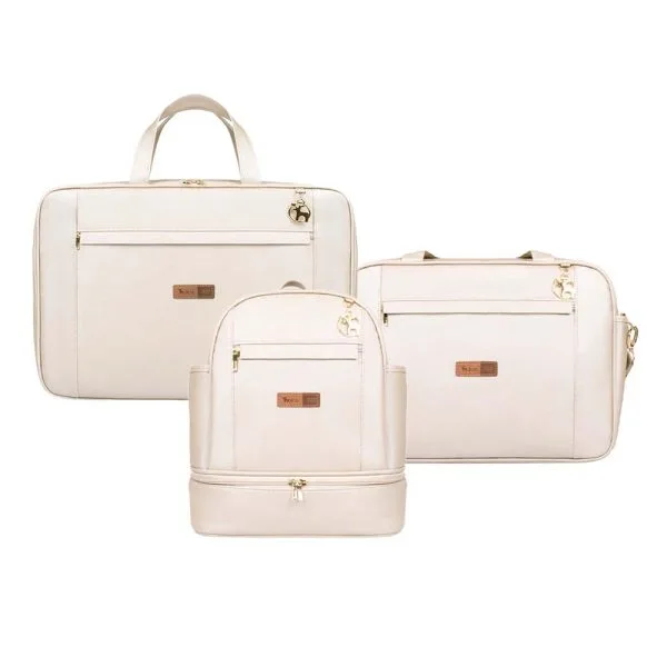 Kit Maternidade Bolsa Mala Mochila Londres Pérola