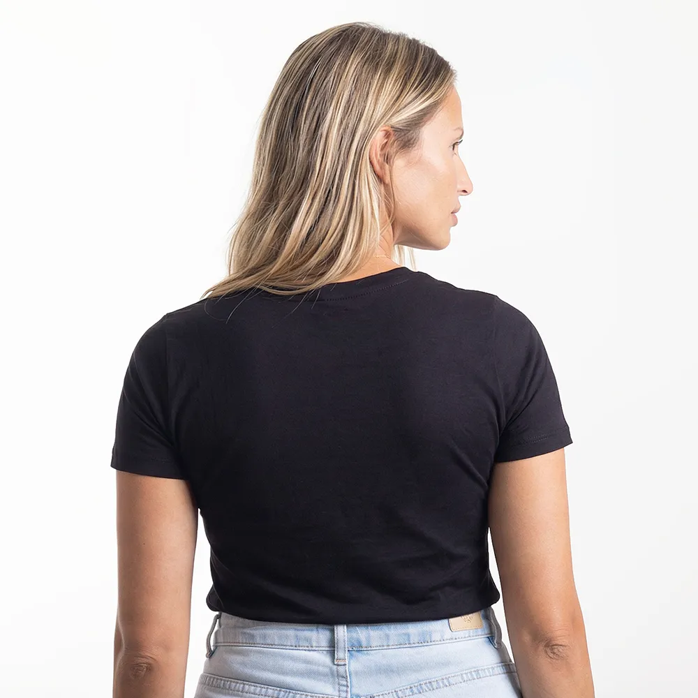 T-shirt Essencial Amamentação preta Use Alce. Blusinha para gestante e maternidade