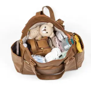 Bolsa Mochila Maternidade 2 em 1 Corah Caramelo