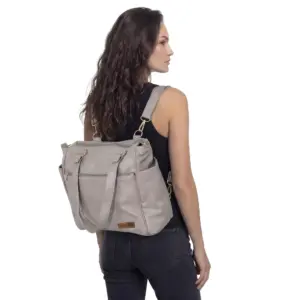 Bolsa Mochila Maternidade 2 em 1 Corah Cinza