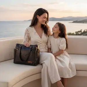 Bolsa Mochila Maternidade 2 em 1 Corah Preta