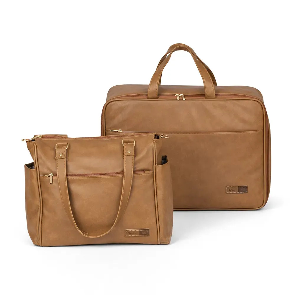 Kit Maternidade Bolsa e Mala Corah Caramelo