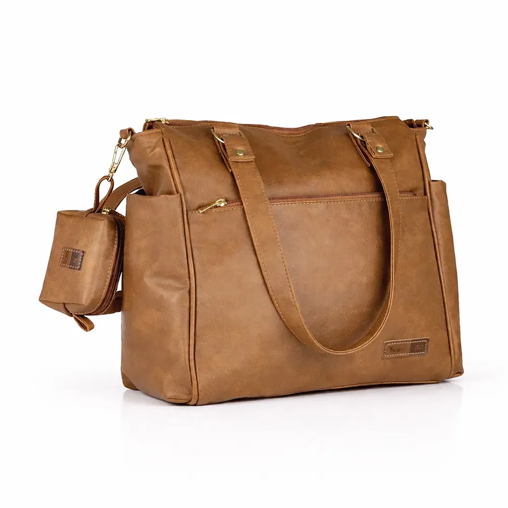 Bolsa Mochila Maternidade 2 em 1 Corah Caramelo - Imagem 5