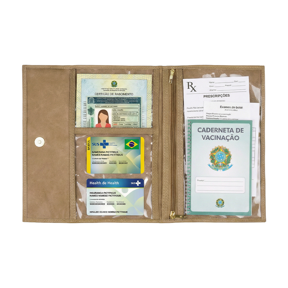 Porta Carteira de Vacinação e Documentos Corah Cru - Imagem 3