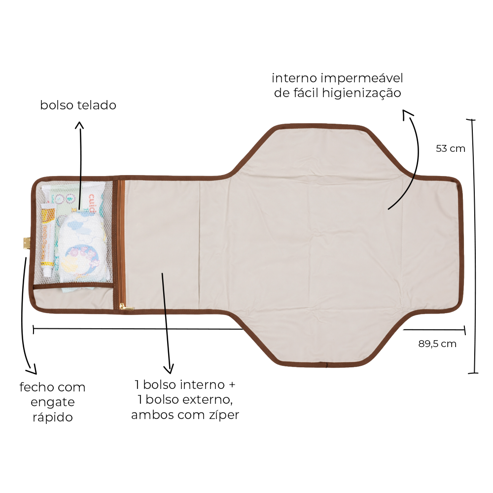 Trocador Portátil Corah Caramelo - Imagem 4