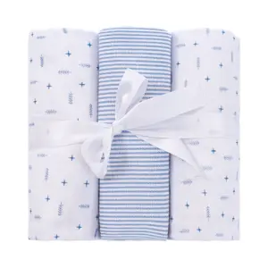Kit 3 Cueiros Flanelados Flechas - Azul