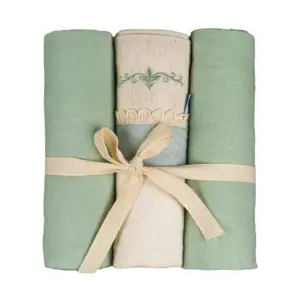 Kit 3 Cueiros Flanelados Essência - Arabesco Verde