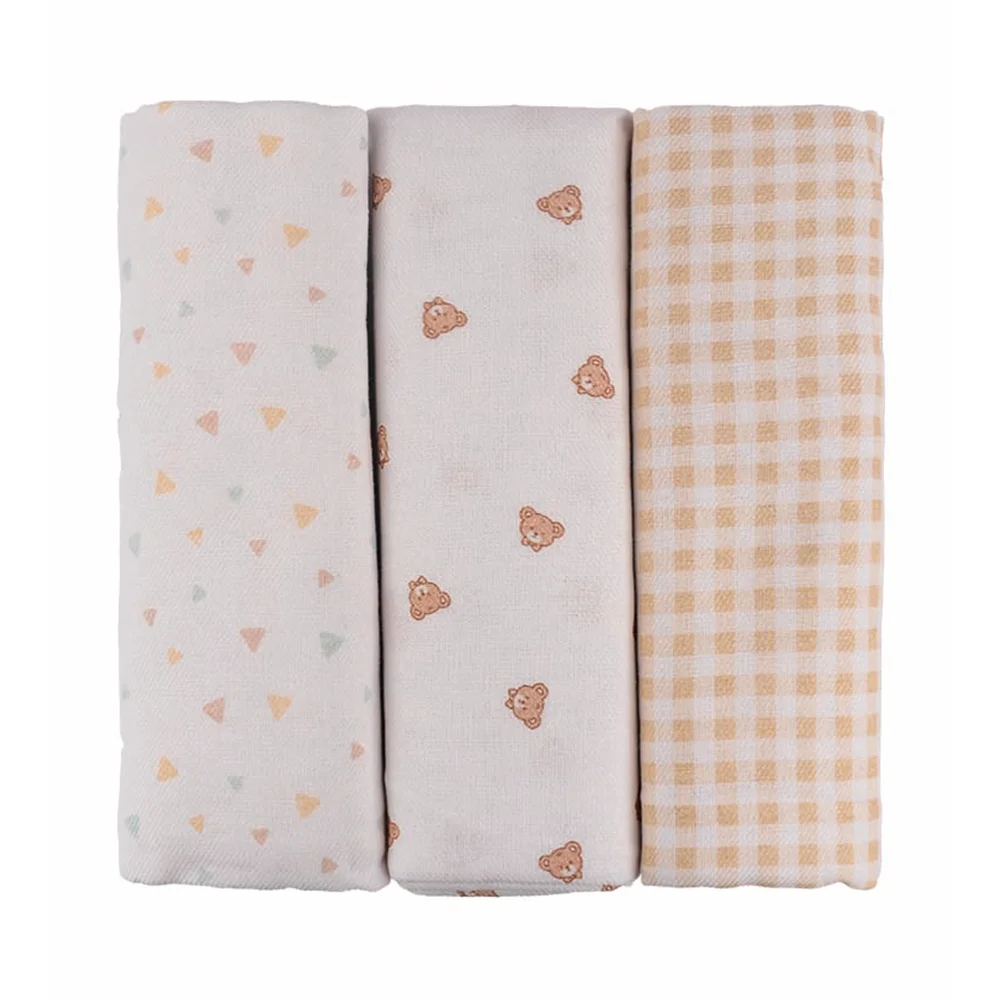 Kit 3 Cueiros Flanelados Ninho - Triângulo Kit 3 Cueiros Flanelados Ninho - Triângulo