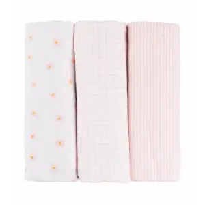 Kit 3 Cueiros Flanelados Ninho - Rosa
