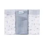 Kit 3 Panos de Boca Quadriculados Flechas - Azul