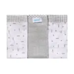 Kit 3 Panos de Boca Quadriculados Flechas - Cinza