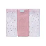 Kit 3 Panos de Boca Quadriculados Flechas - Rosa