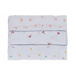 Kit 3 Toalhas Fralda Ninho - Rosa