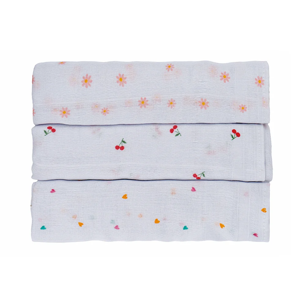 Kit 3 Toalhas Fralda Ninho - Rosa Kit 3 Toalhas Fralda Ninho - Rosa