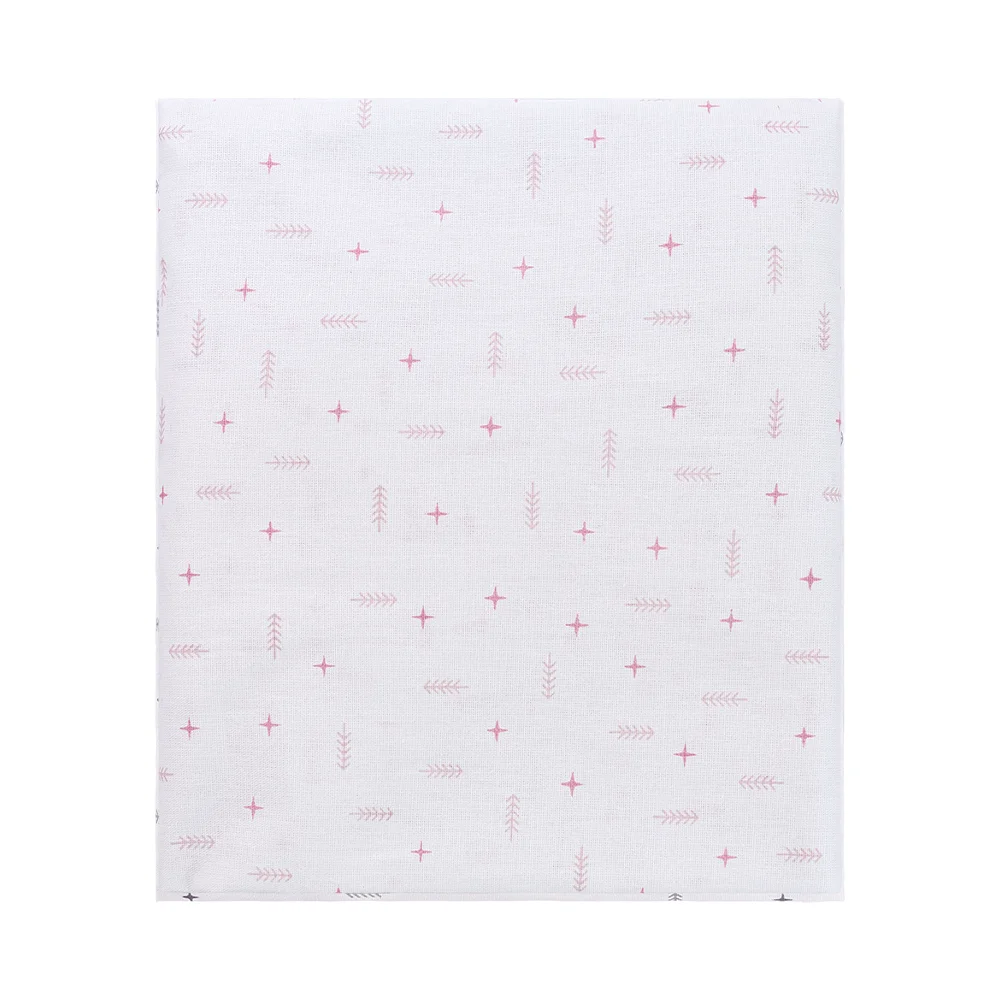 Lençol com Elástico para Berço Americano Flechas - Rosa Lençol com Elástico para Berço Americano Flechas - Rosa