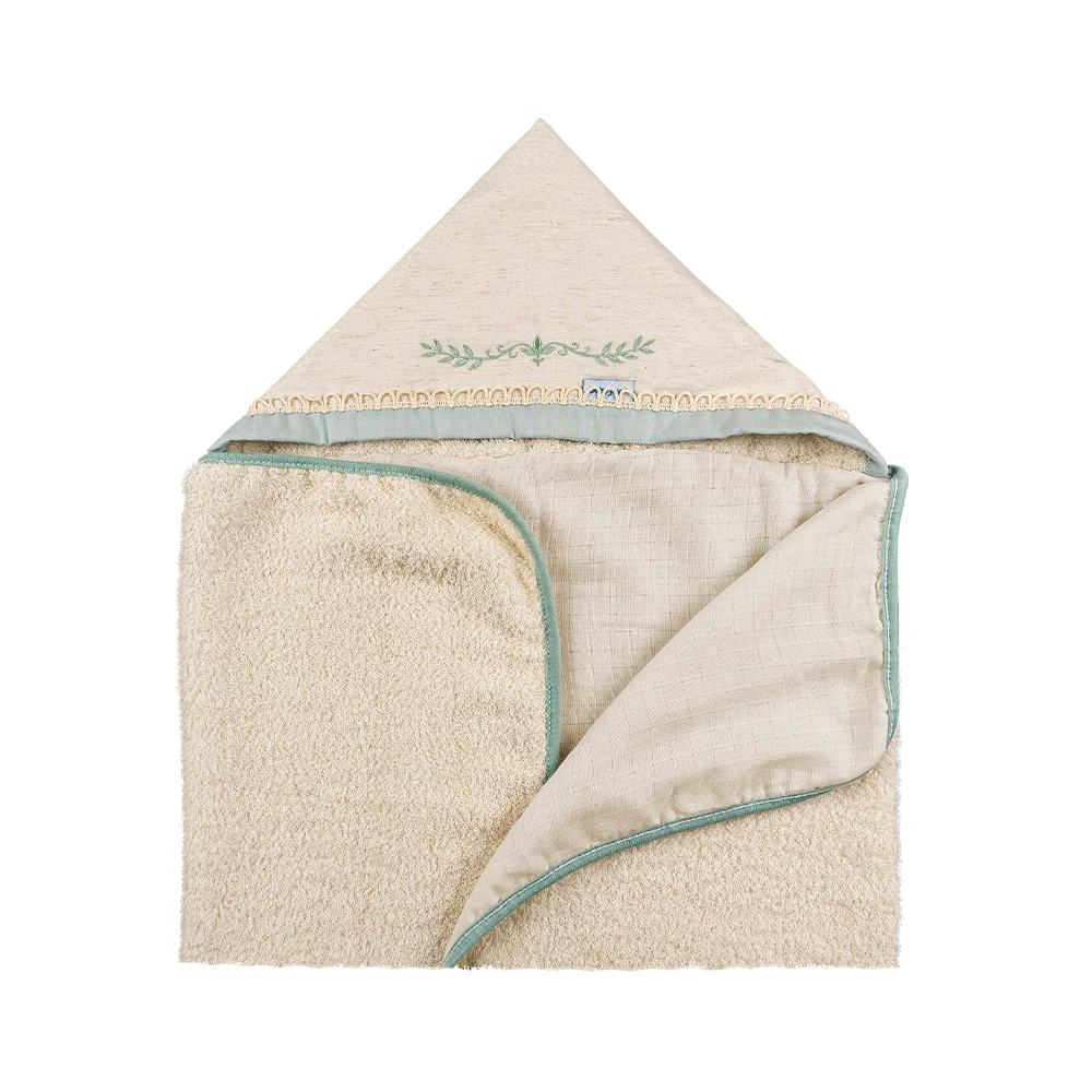 Toalha de Banho com Capuz Felpa Essência - Arabesco Verde Toalha de Banho com Capuz Felpa Essência - Arabesco Verde