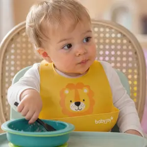 Babador de Silicone com Bolso - Leão